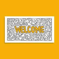 Welcome doodle hand drawn abstract line art vector