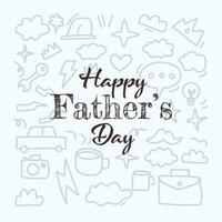 happy father's day doodle hand drawn vector