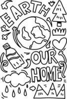 Doodle hand drawn earth our home vector