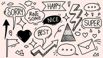 comment and message line art vector doodle hand drawn