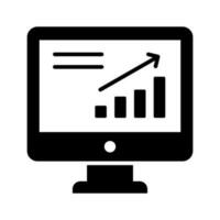 Data chart on lcd display showing vector of market analysis in modern style