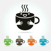 café linda taza logo diseño elementos vector