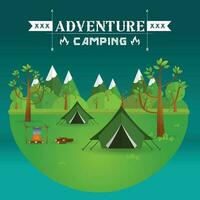 National mountain park camping scene vector