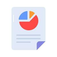 Pie chart on page denoting concept vector of business report in trendy style