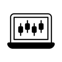 Carefully designed icon of laptop analysis in trendy style, laptop data analytics vector