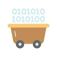 Binary coding inside a wheelbarrow denoting concept icon of data mining vector