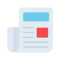 Trendy icon of newspaper in flat style, vector of press release concept