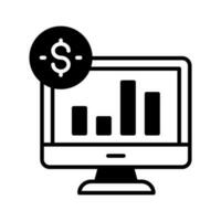 Bar chart and dollar coin representing the analysis and interpretation of financial data, financial data analysis vector