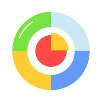 An amazing vector design of pie chart, concept icon of infographics in trendy style