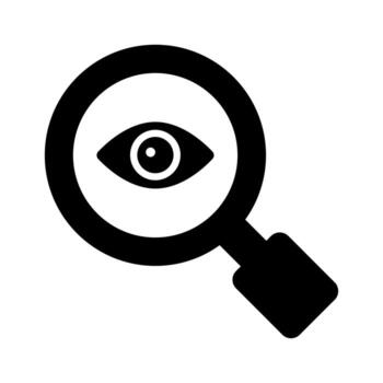 An eye under the magnifier showing concept icon of monitoring in trendy style vector