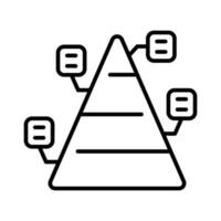 Triangle shape graph, vector design of pyramid of infographics, pyramid chart icon