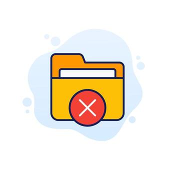 no access to folder icon with outline vector