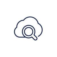 cloud search line icon for web and apps vector