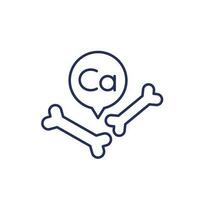 Calcium and bones line icon, vector