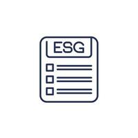 ESG line icon with a checklist vector