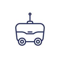 autonomous delivery robot line icon vector