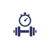 workout time icon with a stopwatch vector