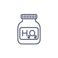 hydrogen peroxide, h2o2 line icon on white vector