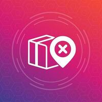 order delivery problem icon with parcel, vector
