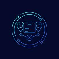 order delivery problem line icon with a parcel vector