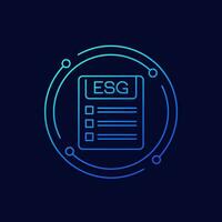 esg icono con un Lista de Verificación, lineal diseño vector