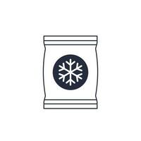 frozen bag icon, vector art