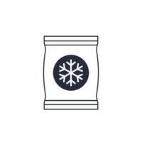 frozen bag icon, vector art