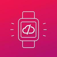 disconnect from server or cloud vector icon with smart watch