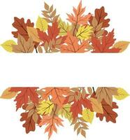 Wreath with Autumn leaves in isolated background. Vector illustration
