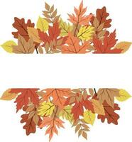 Wreath with Autumn leaves in isolated background. Vector illustration