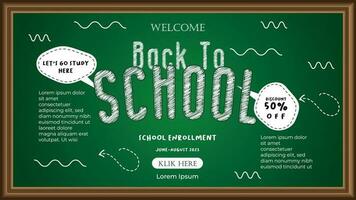 welcome back to school theme banner template vector