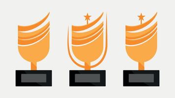 flat illustration trophy vector file