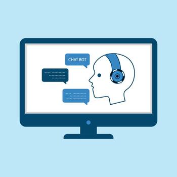 artificial inteligencia chatbot en computadora pantalla. vector