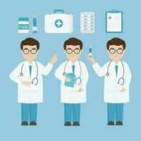 Doctor and Medical equipment.Vector illustration flat design style. vector