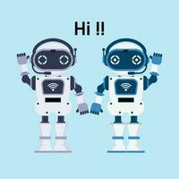 Chat bot in flat style. Vector cartoon illustration