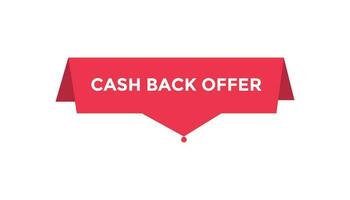 Cash back offer button web banner templates. Vector Illustration