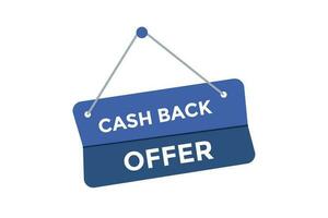 Cash back offer button web banner templates. Vector Illustration