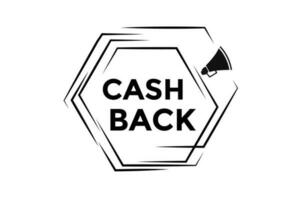 Cash back button web banner templates. Vector Illustration