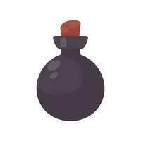 A glass bottle containing poison. witch magic potion bottle for halloween vector