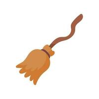 witch magic broom For flying in the sky on Halloween night. broom for cleaning the house vector