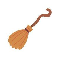 witch magic broom For flying in the sky on Halloween night. broom for cleaning the house vector