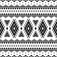 étnico sin costura modelo en negro y blanco. vector ilustración en estilo de tribal con nativo americano motivos diseño para textil plantillas, tela, ropa, cortina, alfombra, ornamento, antecedentes.