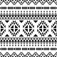 Tribal seamless geometric pattern. Vector illustration with ethnic motif. Native American art print. Black and white colors. Design for textile, fabric, clothing, curtain, rug, ornament, background.