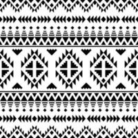 Tribal seamless geometric pattern. Vector illustration with ethnic motif. Native American art print. Black and white colors. Design for textile, fabric, clothing, curtain, rug, ornament, background.