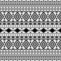 Aztec seamless ethnic pattern vector illustration. Black and white colors. Abstract tribal geometric unique art print design for textile template, fabric, clothing, curtain, rug, ornament, background.