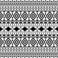 Aztec seamless ethnic pattern vector illustration. Black and white colors. Abstract tribal geometric unique art print design for textile template, fabric, clothing, curtain, rug, ornament, background.