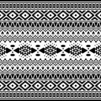 Ethnic geometric Native American pattern design in black and white. Tribal striped seamless pattern in Aztec style. Design for textile, fabric, clothing, curtain, rug, ornament, wallpaper, wrapping. vector