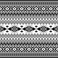 Ethnic geometric Native American pattern design in black and white. Tribal striped seamless pattern in Aztec style. Design for textile, fabric, clothing, curtain, rug, ornament, wallpaper, wrapping. vector