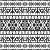 sin costura geométrico étnico modelo diseño. tribal azteca resumen ilustración. negro y blanco colores. diseño para textil, tela, ropa, cortina, alfombra, ornamento, fondo de pantalla, fondo, papel. vector
