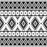 Seamless geometric background with tribal motifs. Ethnic pattern. Black and white colors. Design for textile templates, fabric, clothing, curtain, rug, ornament, background, wrapping. vector